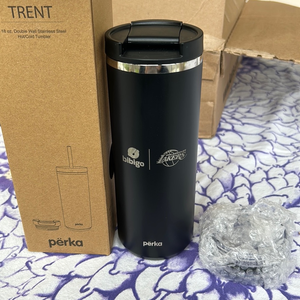 Perka tumbler w lakers engraved brand new giftable